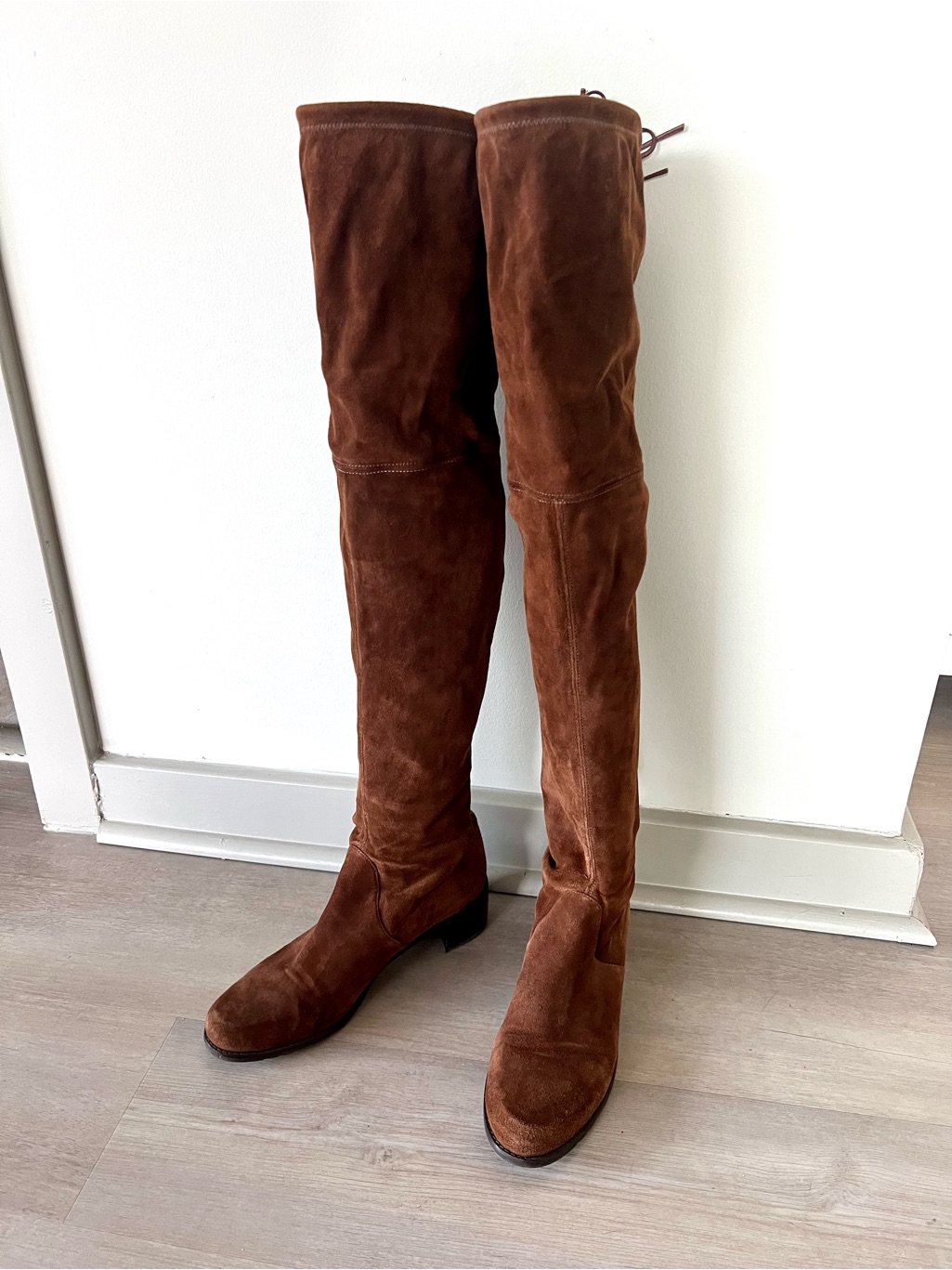 Stuart Weitzman Women's Midland Walnut Brown Suede Over The Knee Boot 9.5 M
